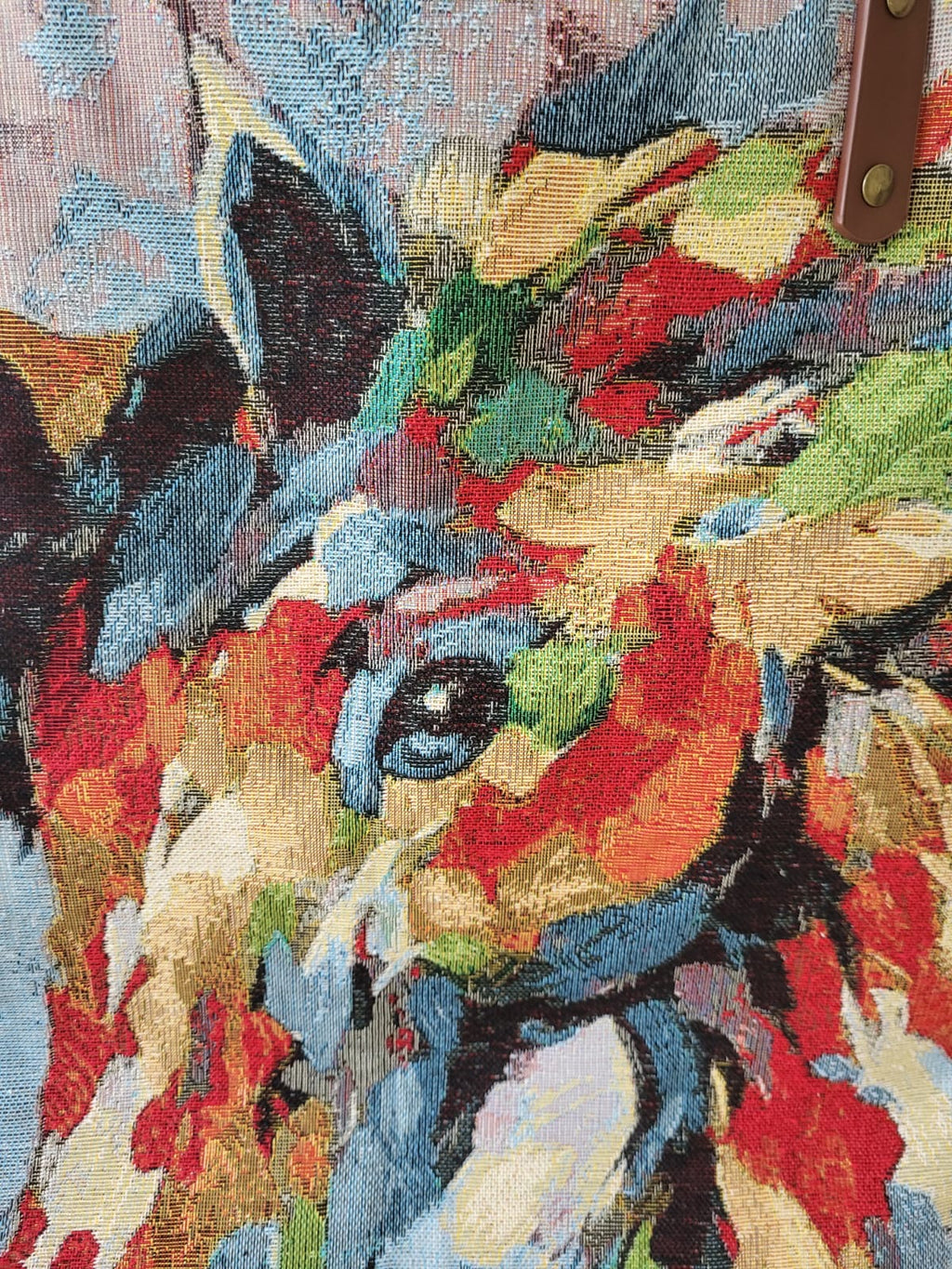 Horse print tapestry tote shopping bag