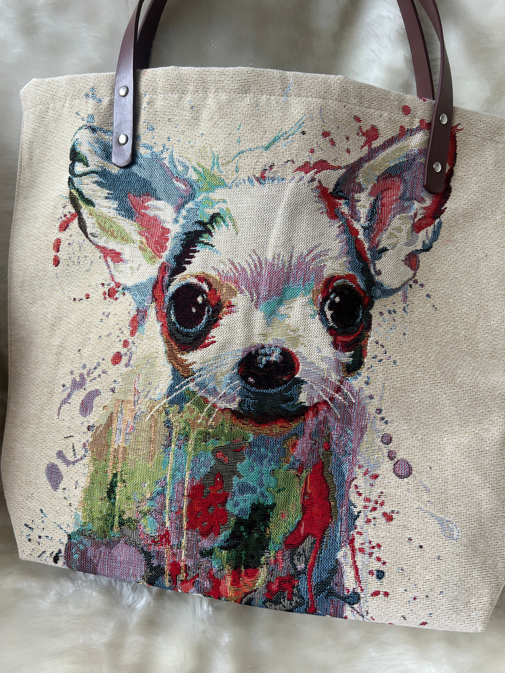 Chihuahua High Quality Tapestry Style Shopping Shoulder Bag