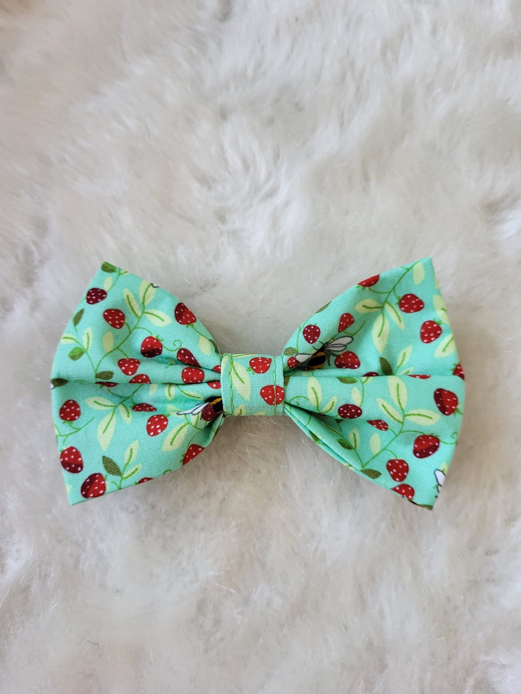Green bumble bee collar dog bow