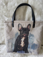 French Bulldog print tote shopping bag