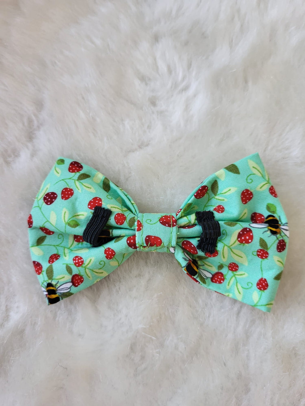 Green bumble bee collar dog bow