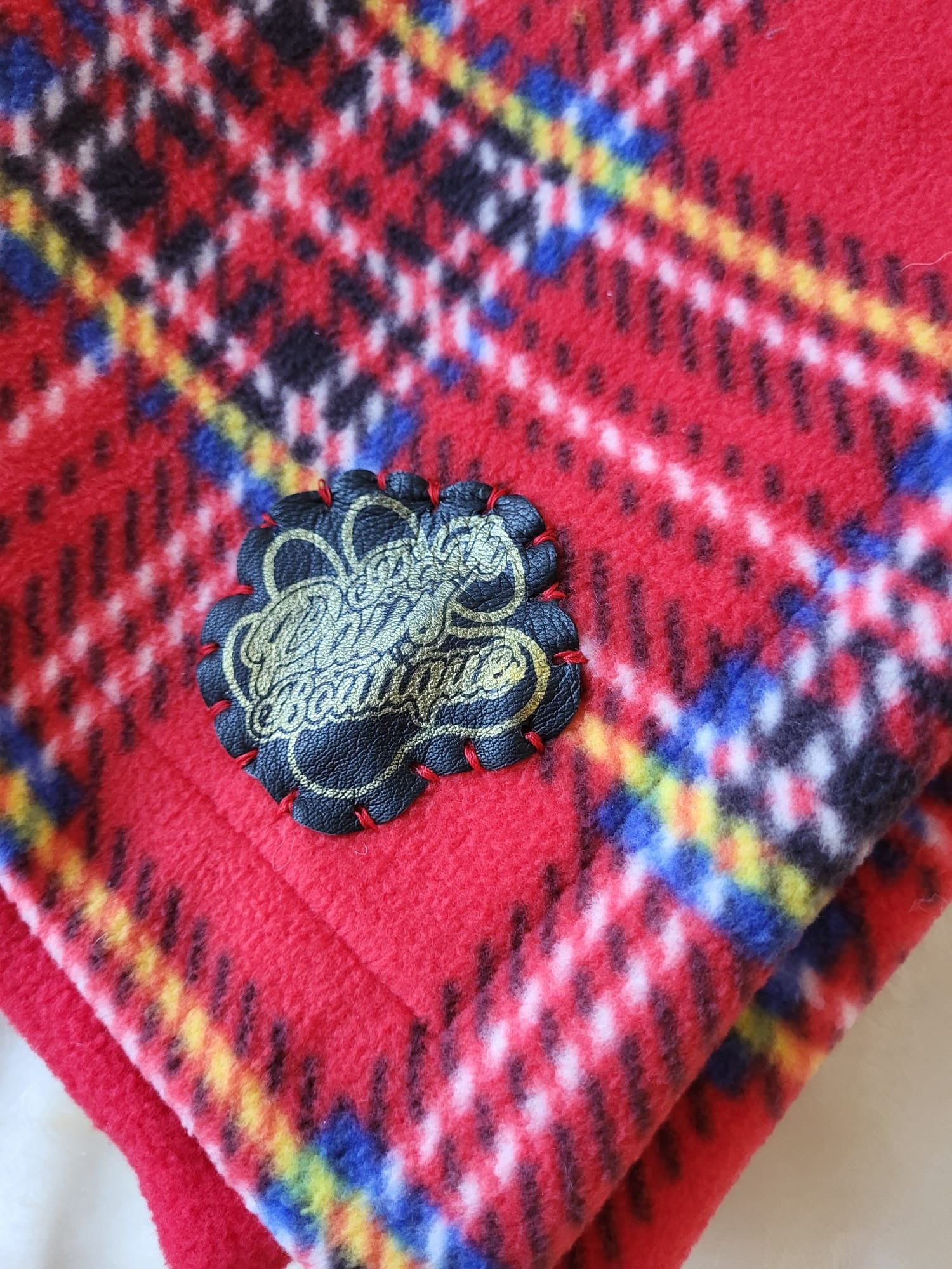 Pet fleece reversible blankets - Red Tartan