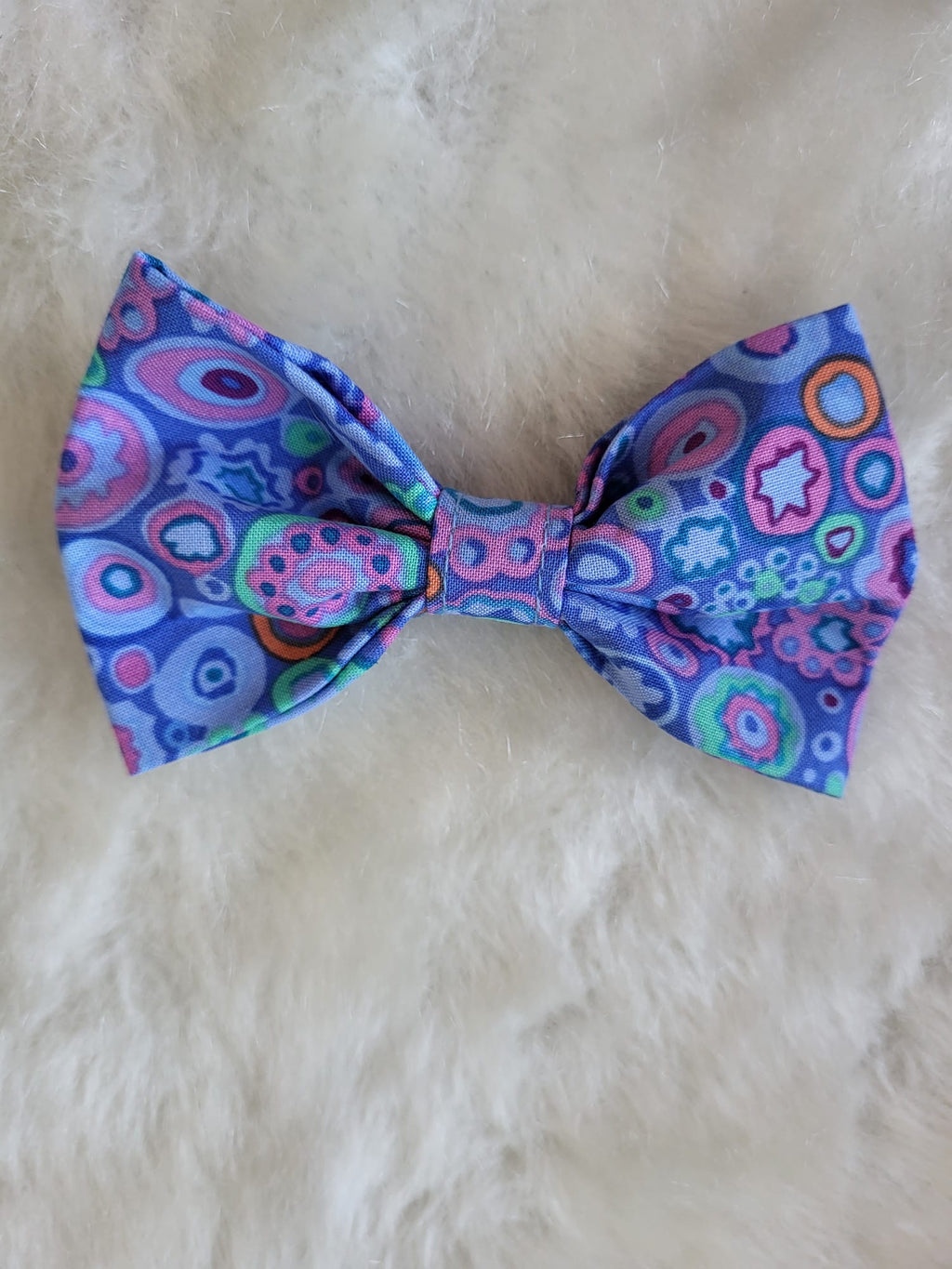 Blue multi colour dazzle me collar dog bow