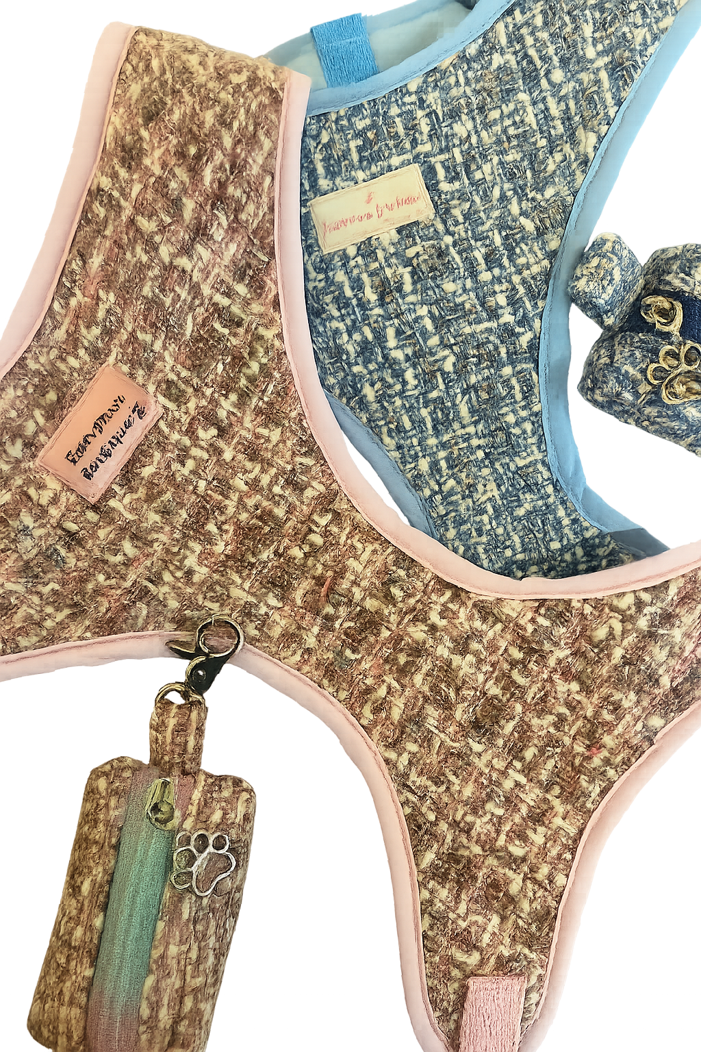 Luxury Blue Tweed Harness