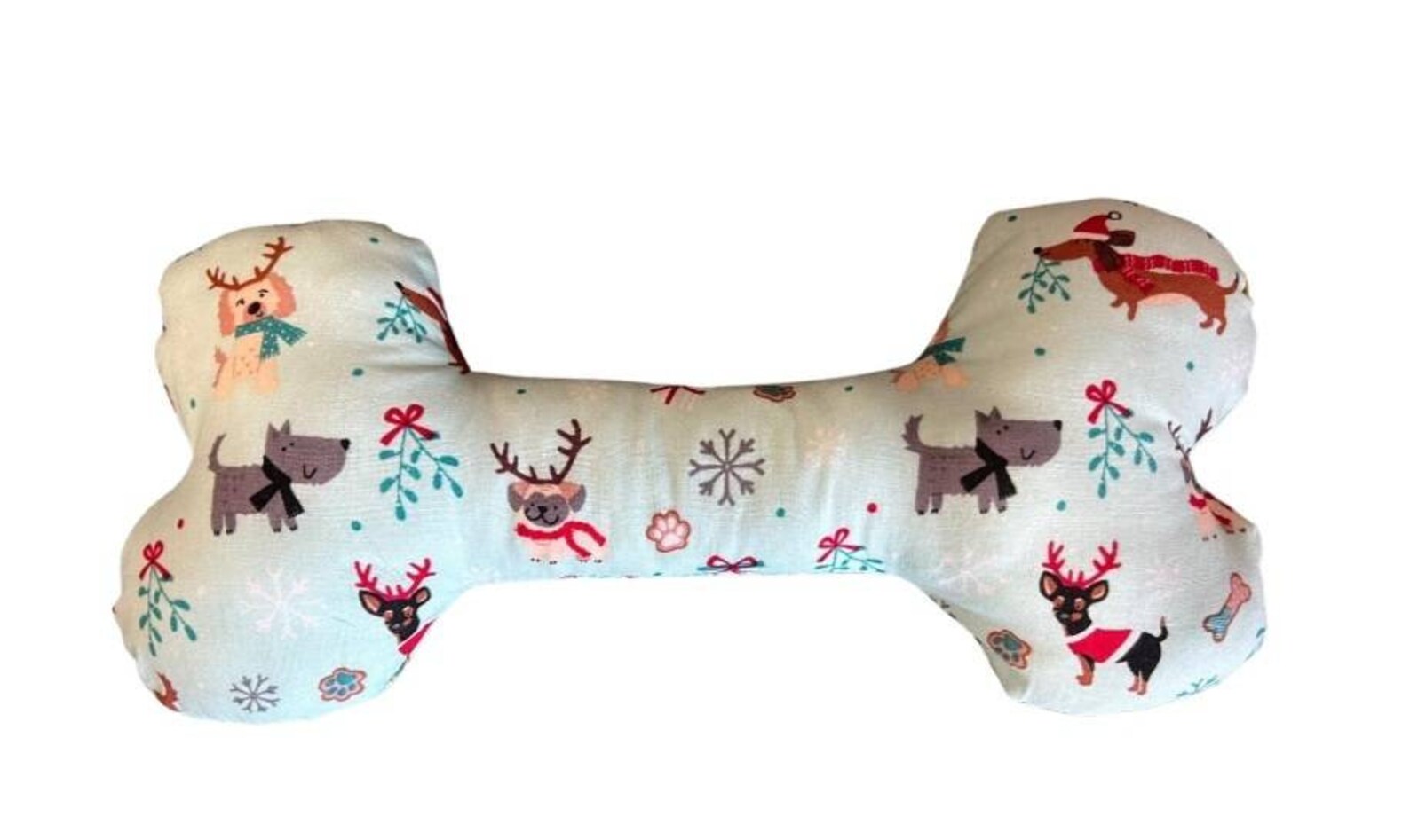 Christmas Dogs Print bespoke handmade soft dog bones / toys