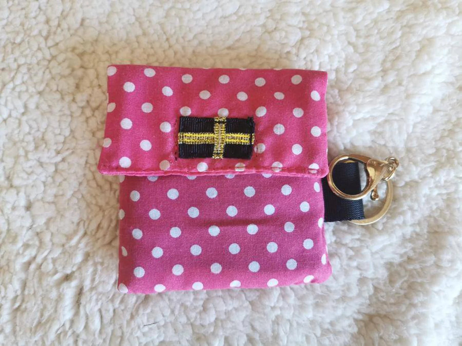 Pink Spot Dog Poo Bag holder