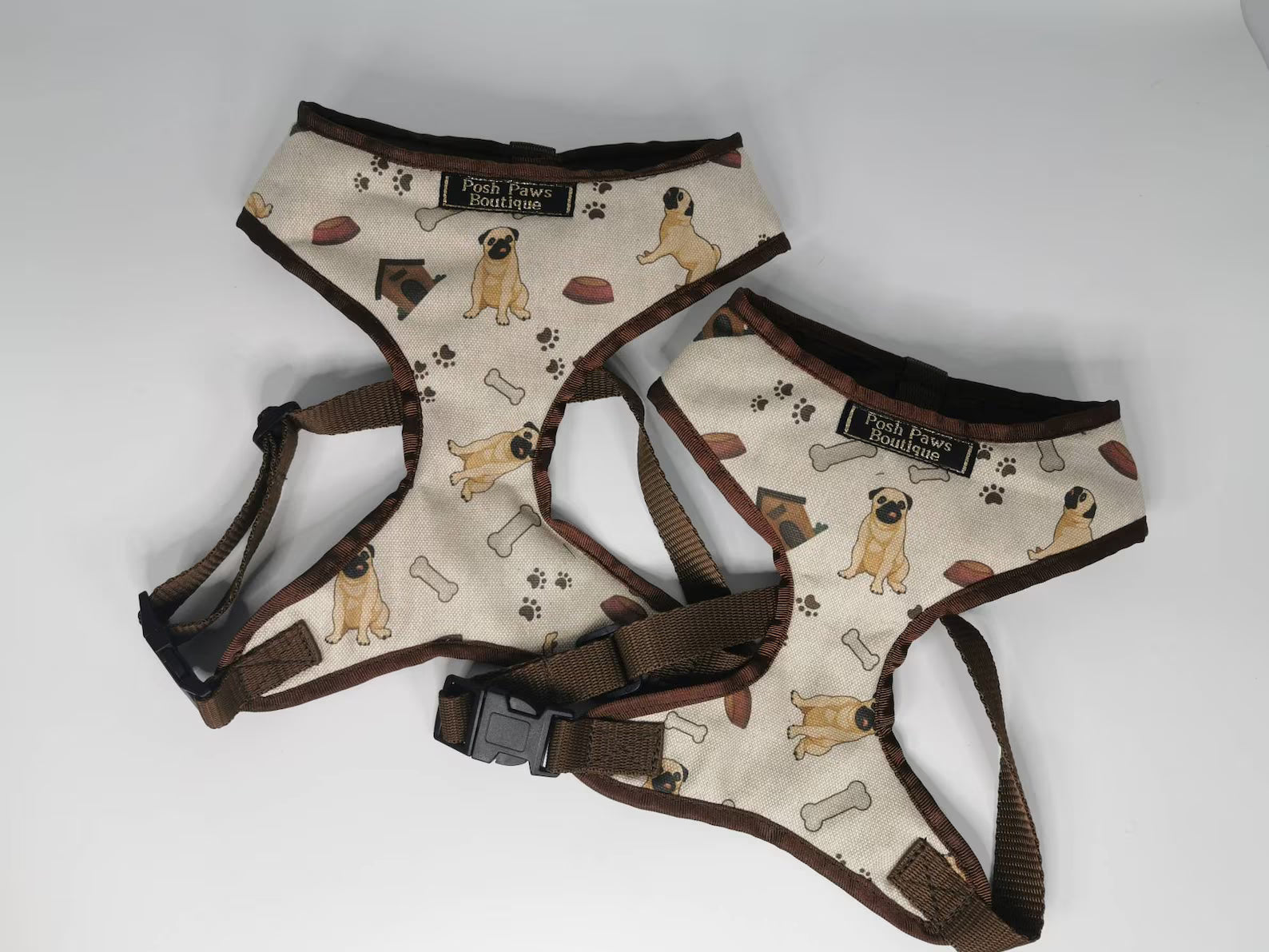Pug Print Dog Harness