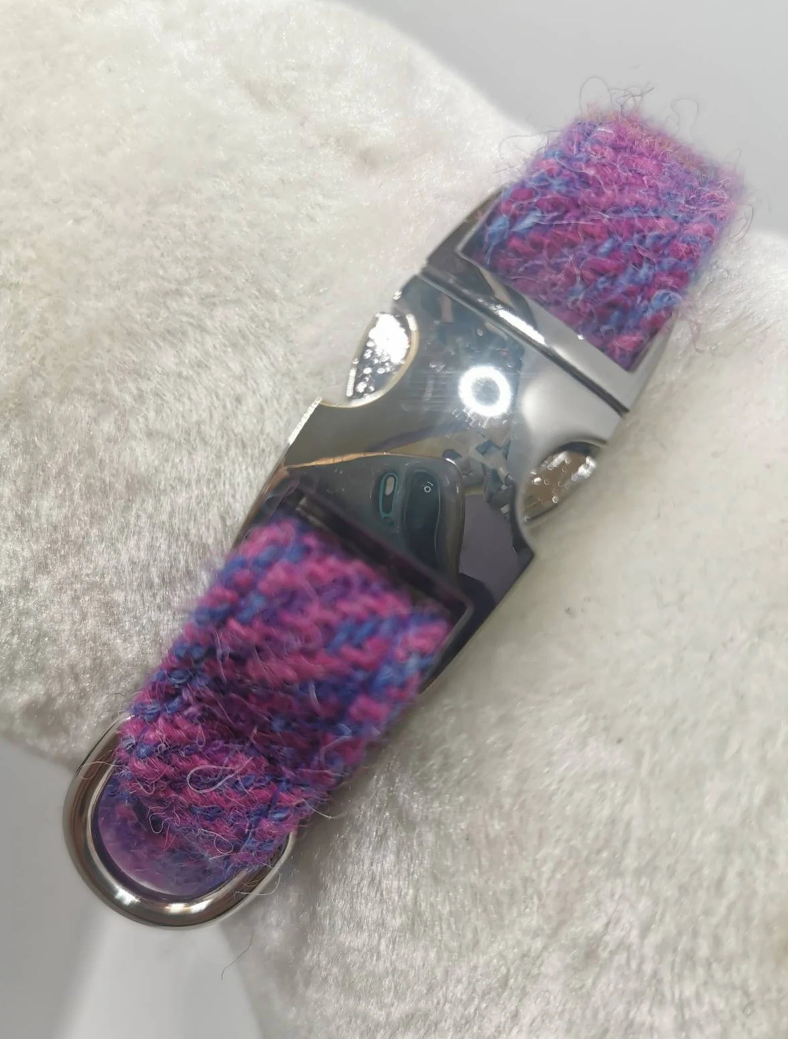 Harris Tweed Purple Adjustable Dog Collar