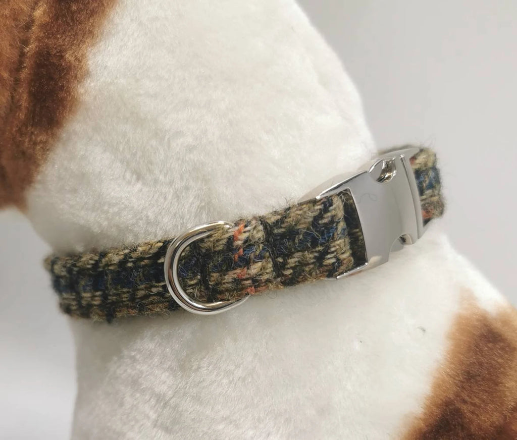 Brown Tweed Adjustable Dog Collar