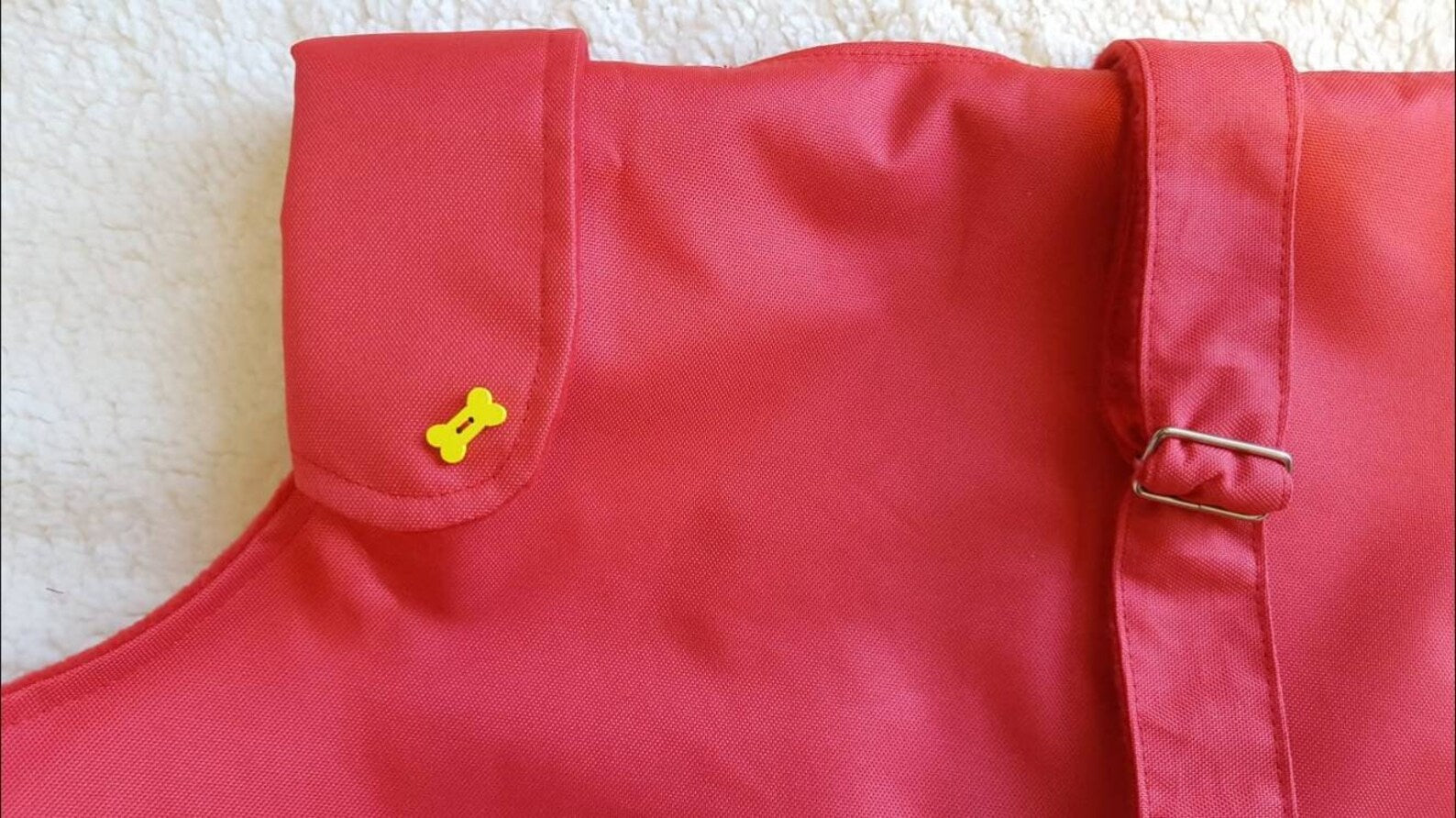 Red Made to Measure Custom Waterproof Fleece Lined Bespoke Dog Coat