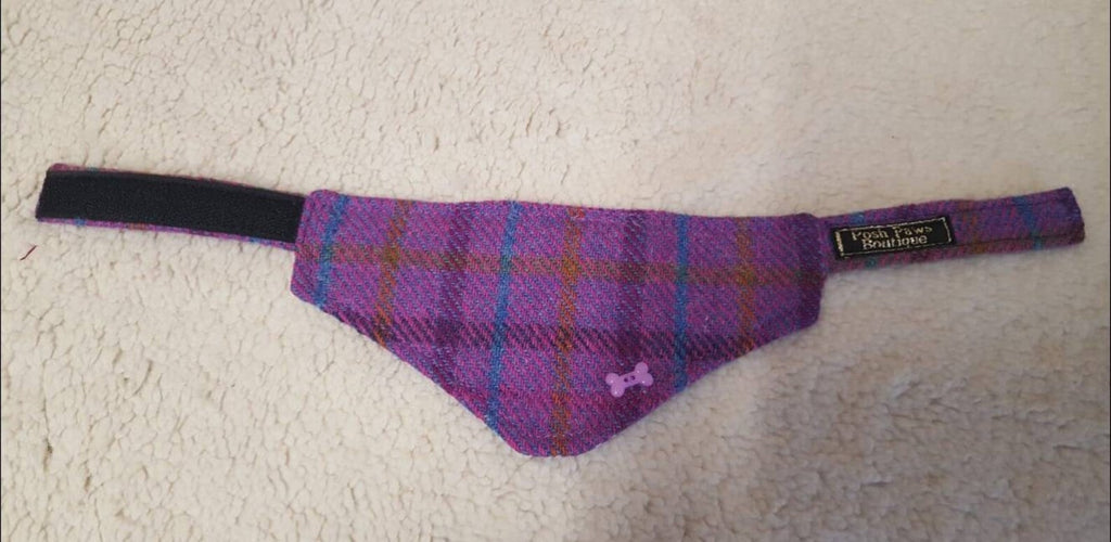 Purple Harris Tweed bandana