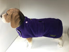 Purple & Lilac made to measure fleece dog coat with harness hole