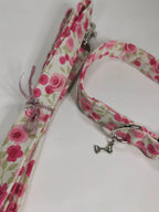 Cerise pink flowers / floral collar & lead set