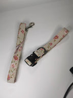 Pink flowers / floral collar & lead set