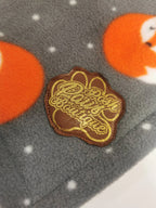 Pet fleece reversible blankets - grey fox & orange