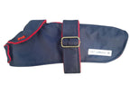 Navy/Red Made to Measure Custom Waterproof Fleece Lined Bespoke Dog Coat