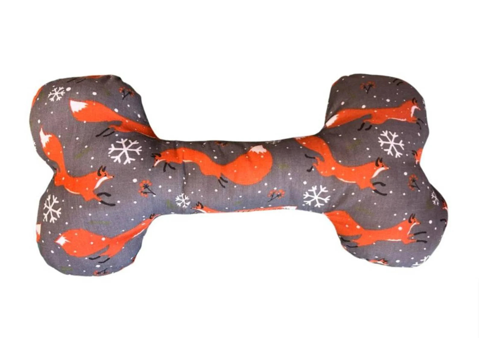 Christmas Fox Print bespoke handmade soft dog bones / toys