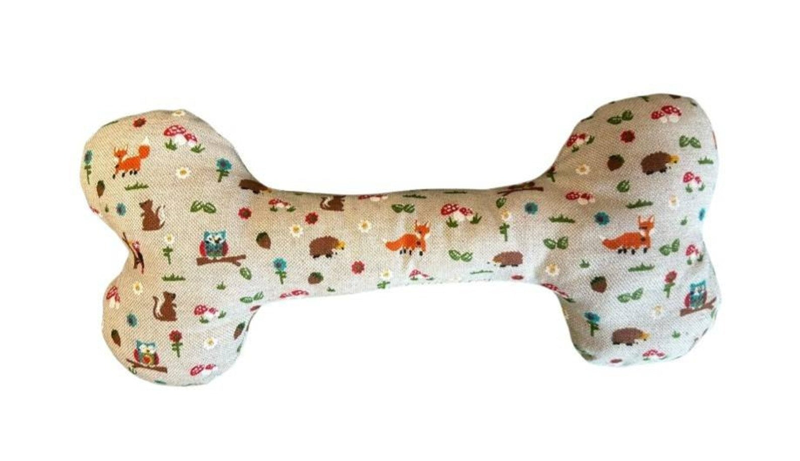 Woodland Print bespoke handmade soft dog bones / toys