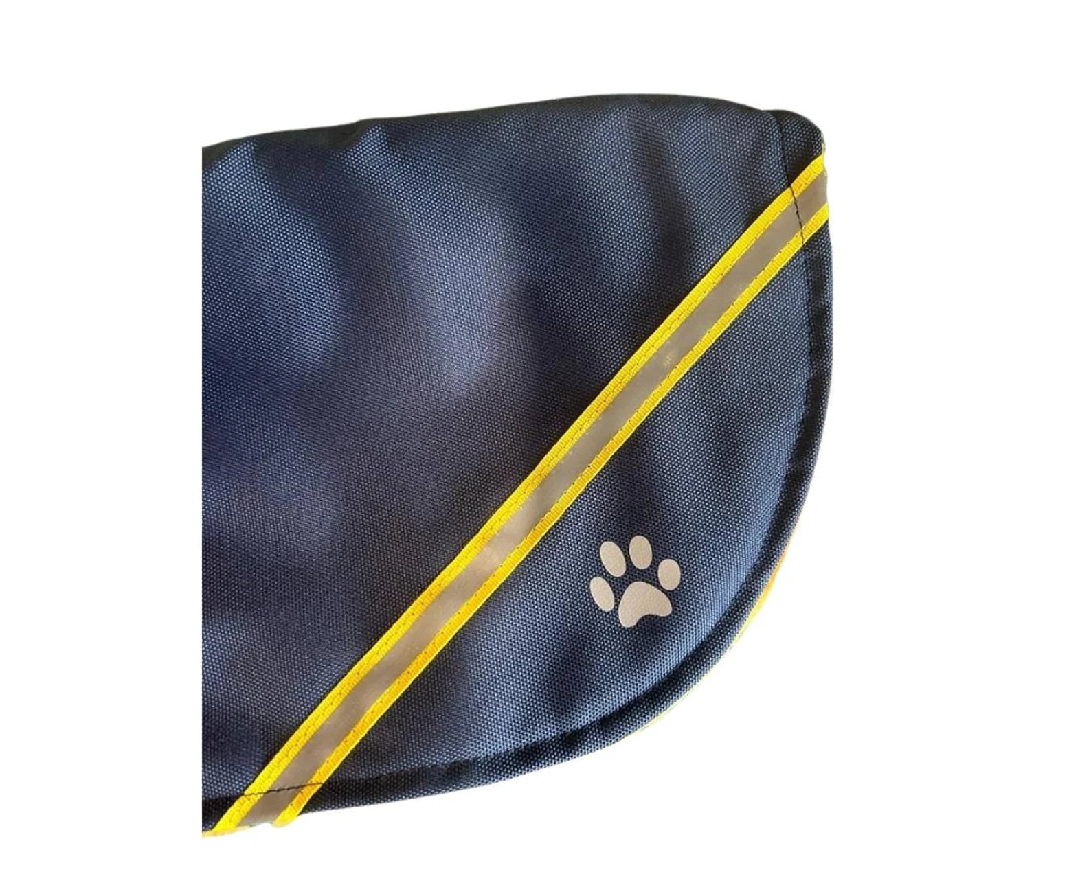 Navy Hi Vis Reflective Made to Measure Custom Waterproof Fleece Lined Bespoke Dog Coat