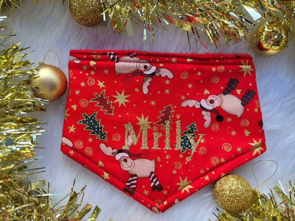 Personalised glitter dog / cat Christmas bandanas