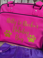 Dog / pet personalised holiday / groom / walking bag