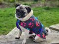 Paw Prints lightweight spring / summer made to measure waterproof handmade dog coat in carry bag