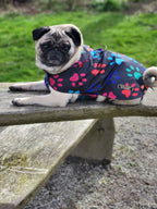 Paw Prints lightweight spring / summer made to measure waterproof handmade dog coat in carry bag