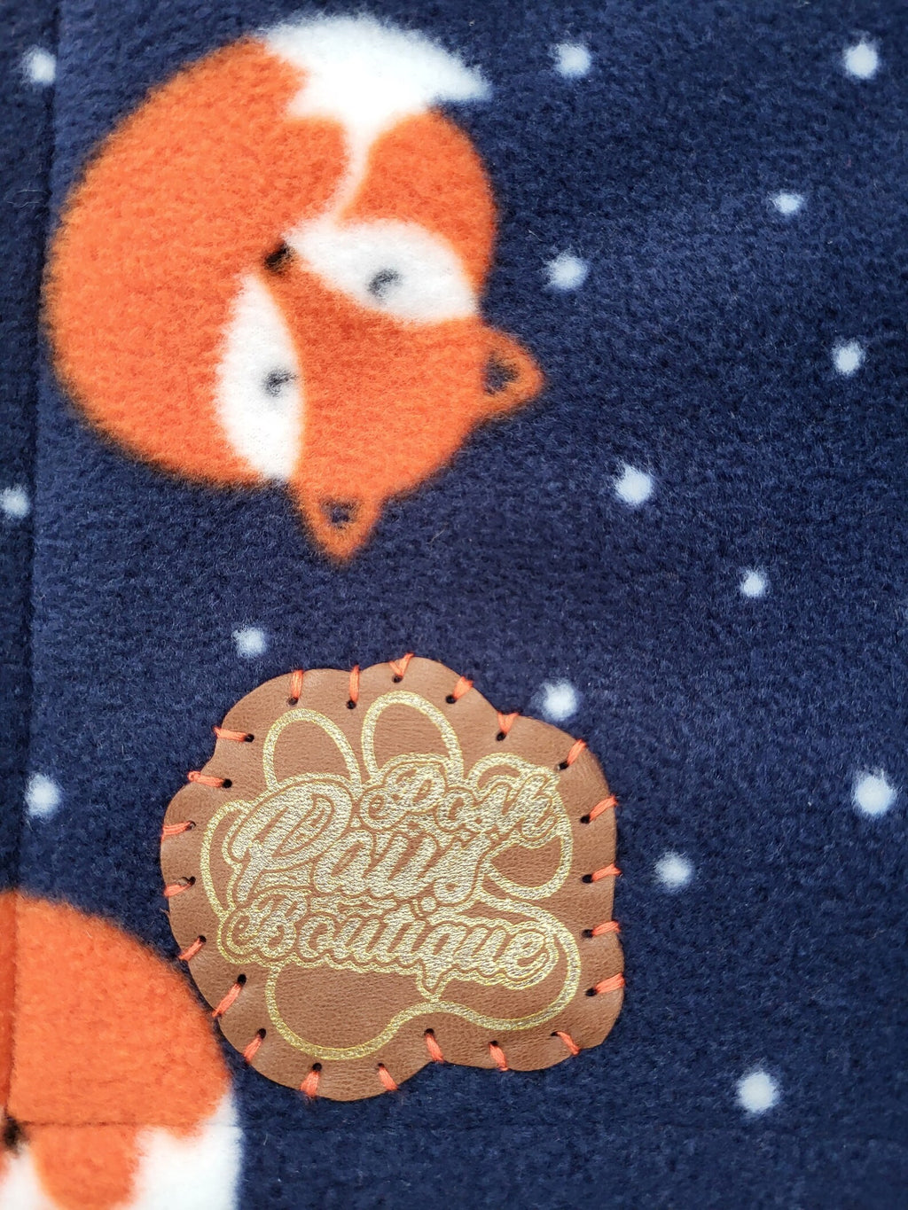 Pet fleece reversible blankets - navy fox & orange