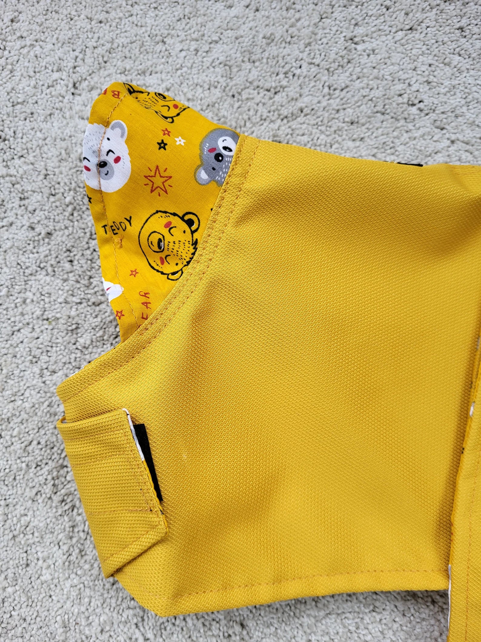 Lightweight spring / summer made to measure waterproof handmade mustard dog coat in carry bag