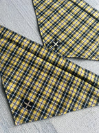 Cornish Tartan tie on cotton lined dog bandanna
