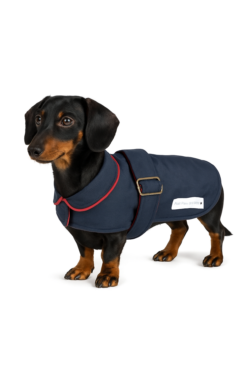 Navy/Red Made to Measure Custom Waterproof Fleece Lined Bespoke Dog Coat